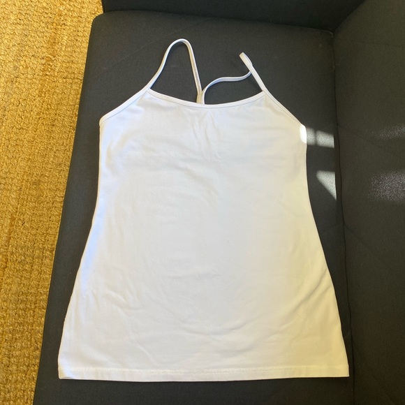 Lululemon white thin strap racerback yoga top - Picture 2 of 8